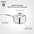 Doniv Titanium Triply Stainless Steel Sauce Pan with Cover Induction Friendly