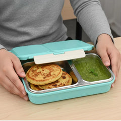 VINOD Stainless Steel 2 Compartment Tiffin, Airtight, Leak-Proof, Food-Grade Stainless Steel Tray, Insulated, Lightweight