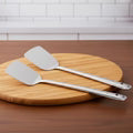 VINOD Stainless Steel Basting Turner / Khurpa/ Cooking Plata Turner Set of 2 - 31 cm, Highest Grade Stainless Steel, Rust Free, Dishwasher Safe