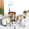 VINOD Bombay Stainless Steel Tiffin 3 Compartment 9 Inch, Mirror Finish, Tough & Strong, Leak Resistant and Easy to Clean