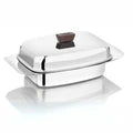VINOD Stainless Steel Butter Dish With Butter Knife & Lid, Highest Grade Steel Build, Rust Free Finish And Dishwasher Safe Design