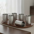Vinod Stainless Steel Fusion Glass – Six Glasses in one Box – 400 ml