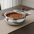 VINOD Stainless Steel Aroma Insulated Casserole with Glass Lid & Wooden Knob | Capacity 750 ml