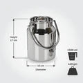 VINOD Stainless Steel Milk Can / Barni / Oil Can 1.5 Litre with Heavy Gauge Steel, Jointless Body, Rust Free and Glossy Finish