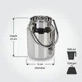 VINOD Stainless Steel Milk Can / Barni / Oil Can 5 Litre with Heavy Gauge Steel, Jointless Body, Glossy Finish, Non-Reactive Surface, Rust Free