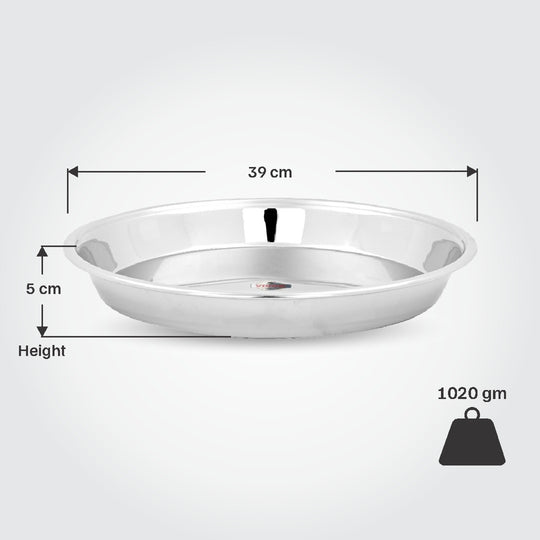 VINOD Stainless Steel Parat with Highest Grade Steel, Tough and Strong Build, Easy to Clean and Rust Free - No.18