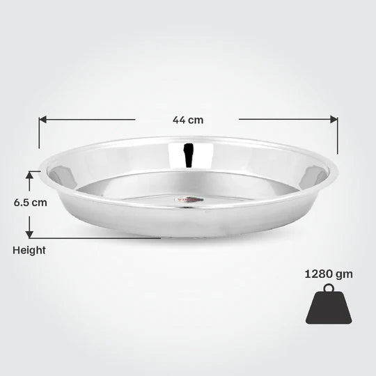 VINOD Stainless Steel Parat Made with Highest Grade Steel, Tough Strong Build, Easy to Clean and Rust Free - No.20