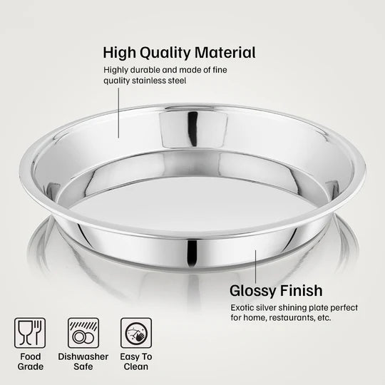 VINOD Stainless Steel Parat Made with Highest Grade Steel, Tough Strong Build, Easy to Clean and Rust Free - No.20