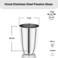 VINOD Stainless Steel Passion Glass Set of 6 - 300 ml with Highest Grade Steel, Mirror Finish, Long Lasting & Durable, Dishwasher Safe
