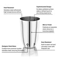 VINOD Stainless Steel Passion Glass Set of 6 - 300 ml with Highest Grade Steel, Mirror Finish, Long Lasting & Durable, Dishwasher Safe