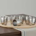 Vinod Stainless Steel Premium Glass (Hammered) – Six Glasses in one Box (300 ml)