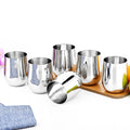 VINOD Stainless Steel Ruby Glass Set of 6 - 300 ml, Highest Grade Steel, Mirror Finish, Tough & Strong, Dishwasher Safe, Rust Free