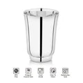 VINOD Stainless Steel Sheetal Glass Set of 6 - 300 ml with Highest Grade Stainless Steel, Tough & Strong, Rust Free & Dishwasher Safe