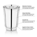 VINOD Stainless Steel Sheetal Glass Set of 6 - 300 ml with Highest Grade Stainless Steel, Tough & Strong, Rust Free & Dishwasher Safe