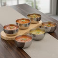 VINOD Stainless Steel Two Tone Bowl Set of 4 Pieces - 100 ml, Highest Grade Steel, Tough Build, Easy to Clean Finish & Rust Free