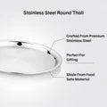 VINOD Stainless Steel Two Tone German Bogi Plate Set of 6 , Lunch Plate, Dinner Plate, Highest Stainless Steel, Mirror Finish