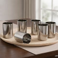 VINOD Stainless Steel Amrapali Glass Set of 6 with Highest Grade Steel, Mirror Finish, Strong & Tough, Dishwasher Safe & Rust Free