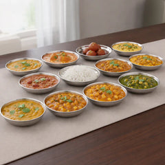 Vinod Stainless Steel Halwa Plate Set of 12 Pieces, Diameter 12.2 cm