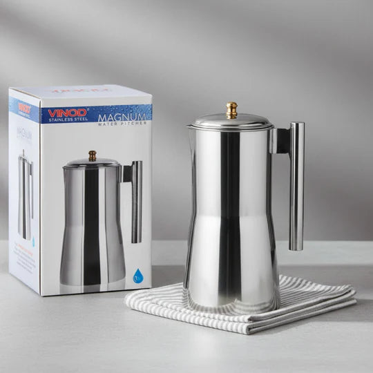 Vinod Stainless Steel Magnum Water Pitcher / Jug with Cover – 1700 ml