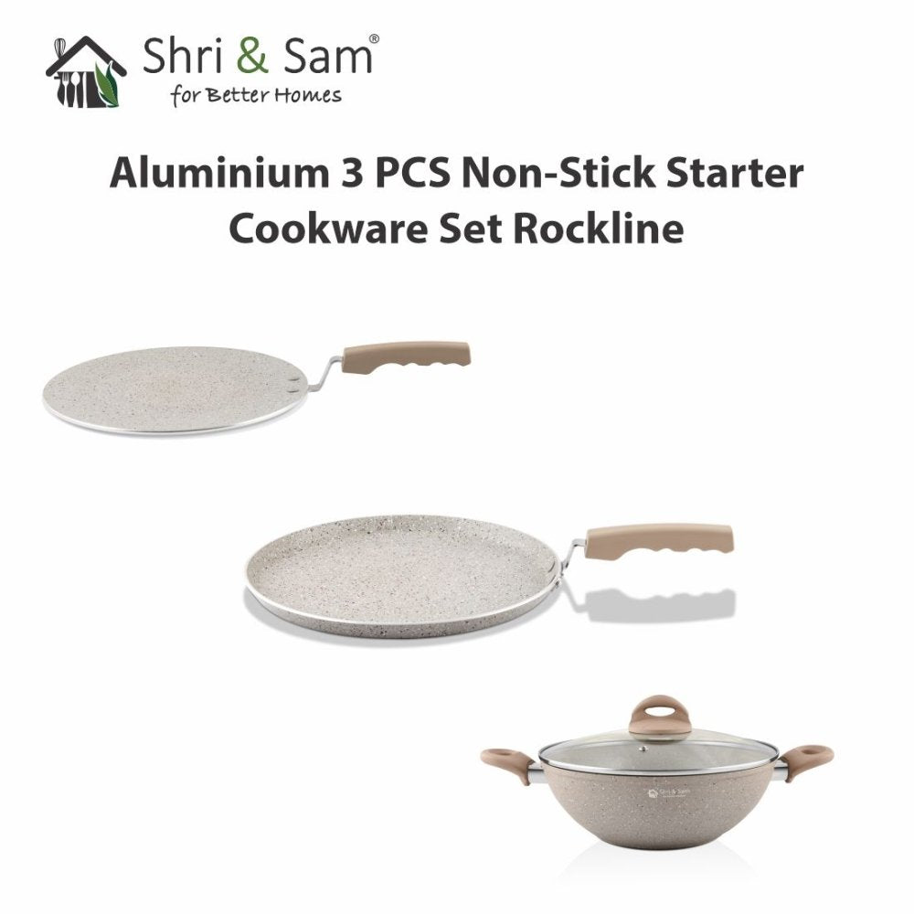 Aluminium 3 PCS Non - Stick STARTER Cookware Set Rockline