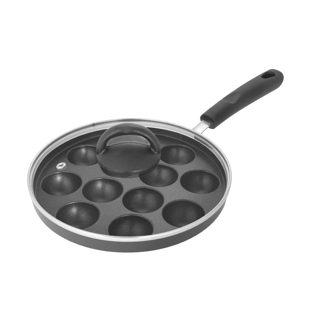 Aluminium Non - Stick Appam Maker with Glass Lid