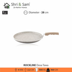Aluminium Non - Stick Dosa Tawa Rockline