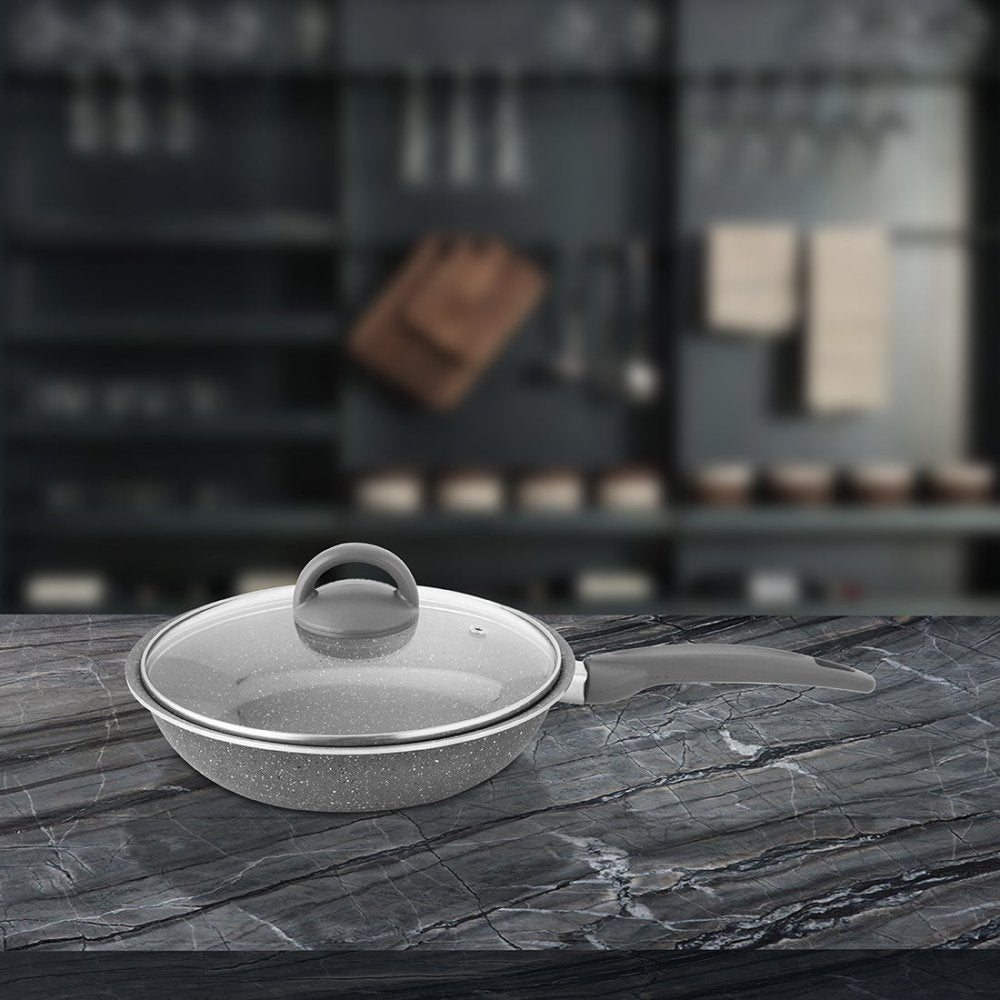 Aluminium Non - Stick Fry Pan with Glass Lid Primestone
