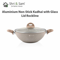 Aluminium Non - Stick Kadhai with Glass Lid Rockline