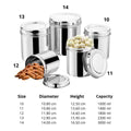VINOD Stainless Steel Deep Dabba Set of 5 - 1000 ml, 1400 ml, 1800 ml, 2300 ml & 3000 ml in Heavy Gauge Steel, Airtight Lids & Rust Free