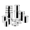 VINOD Stainless Steel Deep Dabba Set of 12 - 350 ml to 6 Kg with Heavy Gauge Steel, Airtight Lids, Mirror Finish & Rust Free