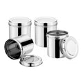 VINOD Stainless Steel Deep Dabba Set of 4 - 3.50 kg, 4.50 kg, 5.00 kg and 6.00 kg in Heavy Gauge Steel, Airtight Lids & Dishwasher Safe