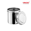 VINOD Stainless Steel Deep Dabba Set of 5 - 1000 ml, 1400 ml, 1800 ml, 2300 ml & 3000 ml in Heavy Gauge Steel, Airtight Lids & Rust Free