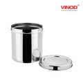 VINOD Stainless Steel Deep Dabba Set of 3 - 350 ml, 500 ml & 750 ml in Heavy Gauge Steel, Airtight Lids, Mirror Finish, Rust Free
