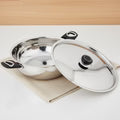 DONIV Stainless Steel Sorrento Sandwich Bottom Kadai with Steel Lid 24 cm -Induction Friendly