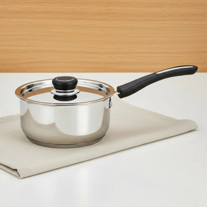 DONIV Stainless Steel Sorrento Saucepan with Steel Lid  Sandwich Bottom, Induction Friendly and Dishwasher Safe