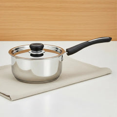 DONIV Stainless Steel Sorrento Saucepan with Steel Lid  Sandwich Bottom, Induction Friendly and Dishwasher Safe