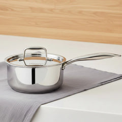 Doniv Titanium Triply Stainless Steel Sauce Pan with Cover Induction Friendly