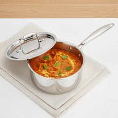 Doniv Titanium Triply Stainless Steel Sauce Pan with Cover Induction Friendly