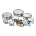 VINOD Stainless Steel Puri Dabba Set of 8 - Capacity: 300 ml to 2500 ml with Airtight Lids, Heavy Gauge Steel, Mirror Finish, Dishwasher Safe