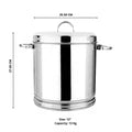 VINOD Stainless Steel Ration Dabba 12 Litre with Lid and Side Handle, Highest Grade Steel, Mirror Finish and Rust Free