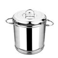 VINOD Stainless Steel Heavy Gauge Ration Dabba with Lid and Side Handle 17 Litre Highest Grade Steel, Mirror Finish & Rust Free