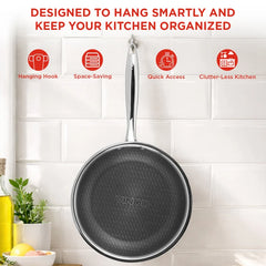 Vinod Platinum Triply Stainless Steel SAS Pro FryPan (Induction Friendly)