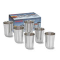 VINOD Stainless Steel Sheetal Glass Set of 6 - 300 ml with Highest Grade Stainless Steel, Tough & Strong, Rust Free & Dishwasher Safe