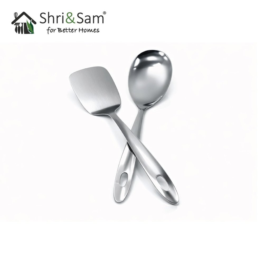 Stainless Steel 2 Pcs Serving Tools Pearl