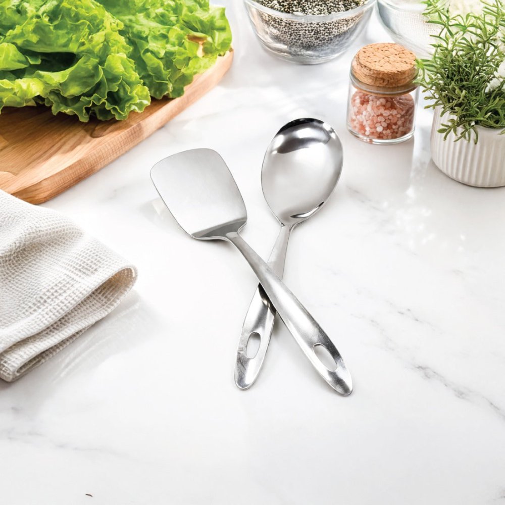 Stainless Steel 2 Pcs Serving Tools Pearl