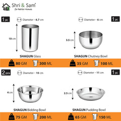 Stainless Steel 21 PCS Dinner Set (1 Person) Shagun