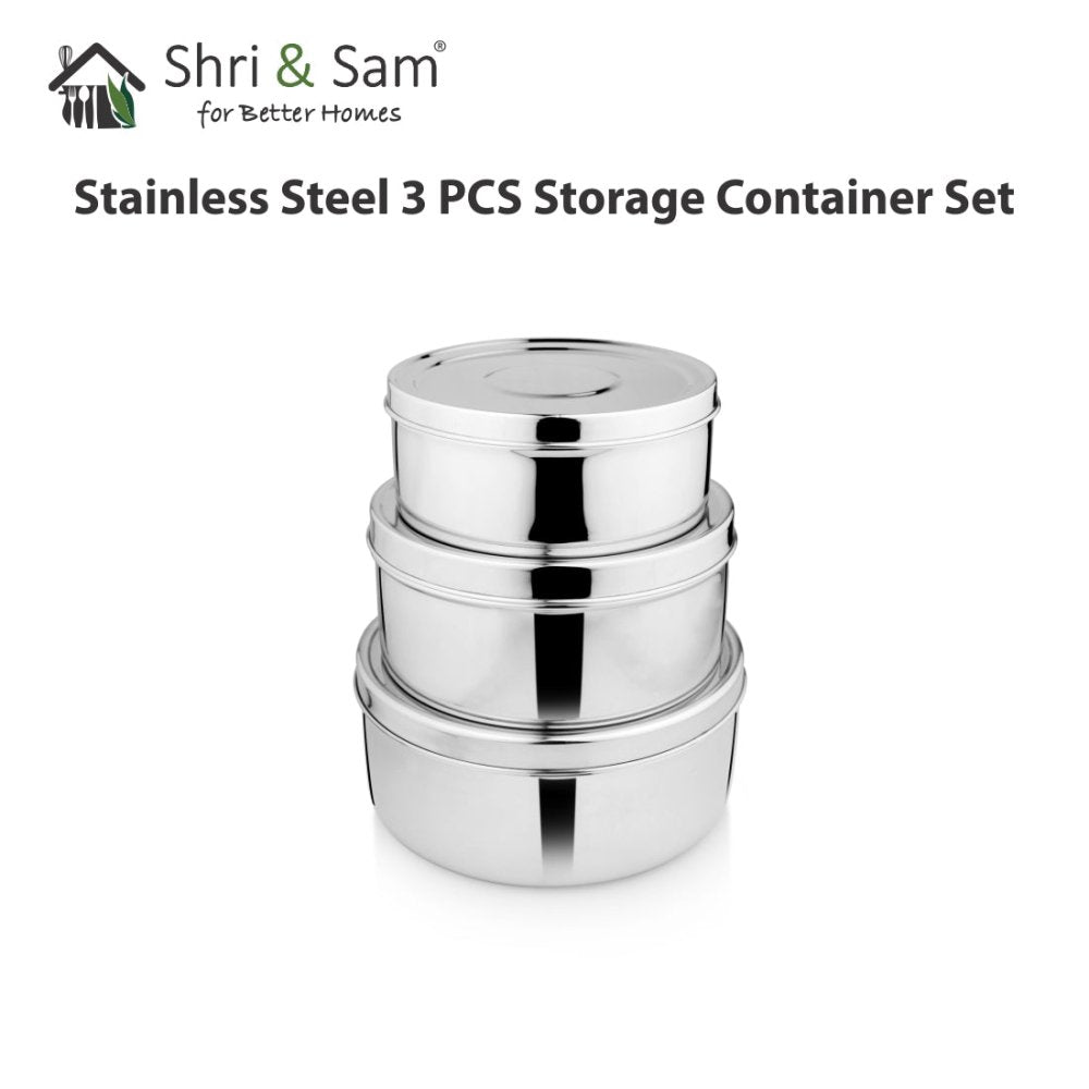 Stainless Steel 3 PCS Storage Container Set 