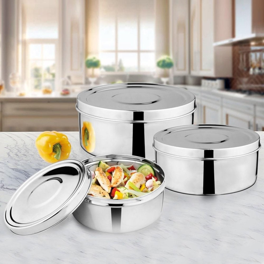 Stainless Steel 3 PCS Storage Container Set 