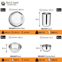 Stainless Steel 32 PCS Dinner set (4 People) Delight
