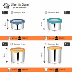 Stainless Steel 4 PCS Canister with Air Tight Lid Lock N Roll